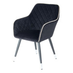 paris prix Chaise Déco en Velours "Amino" 86cm Noir & Gris