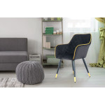 Paris Prix Chaise Déco En Velours "Amino" 86cm Noir & Or