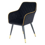paris prix Chaise Déco en Velours "Amino" 86cm Noir & Or