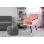 Paris Prix Chaise Déco En Velours "Amino" 86cm Rose & Noir