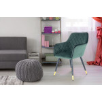 Paris Prix Chaise Déco En Velours "Amino" 86cm Vert & Noir
