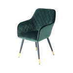 paris prix Chaise Déco en Velours "Amino" 86cm Vert & Noir