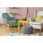 Paris Prix Chaise Déco En Velours "Richard" 85cm Vert & Gris