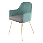 paris prix Chaise Déco en Velours "Richard" 85cm Vert & Gris