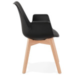 Paris Prix Chaise Design Avec Accoudoirs "Baum" 82cm Noir & Naturel