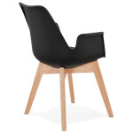 Paris Prix Chaise Design Avec Accoudoirs "Baum" 82cm Noir & Naturel