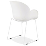Paris Prix Chaise Design Avec Accoudoirs "Riod" 89cm Blanc