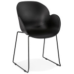 paris prix Chaise Design avec Accoudoirs "Riod" 89cm Noir