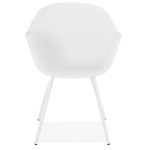 Paris Prix Chaise Design Avec Accoudoirs "Sinco" 85cm Blanc