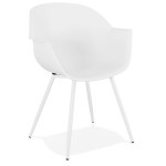 paris prix Chaise Design avec Accoudoirs "Sinco" 85cm Blanc