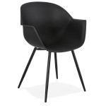 paris prix Chaise Design avec Accoudoirs "Sinco" 85cm Noir