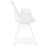 Paris Prix Chaise Design Avec Accoudoirs "Soa" 82cm Blanc