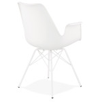 Paris Prix Chaise Design Avec Accoudoirs "Soa" 82cm Blanc