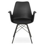 Paris Prix Chaise Design Avec Accoudoirs "Soa" 82cm Noir