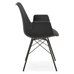 Paris Prix Chaise Design Avec Accoudoirs "Soa" 82cm Noir