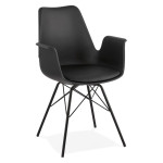 paris prix Chaise Design avec Accoudoirs "Soa" 82cm Noir