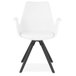 Paris Prix Chaise Design Avec Accoudoirs "Zayven" 82cm Blanc