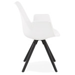 Paris Prix Chaise Design Avec Accoudoirs "Zayven" 82cm Blanc
