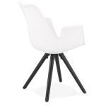 Paris Prix Chaise Design Avec Accoudoirs "Zayven" 82cm Blanc