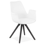 paris prix Chaise Design avec Accoudoirs "Zayven" 82cm Blanc
