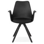 Paris Prix Chaise Design Avec Accoudoirs "Zayven" 82cm Noir