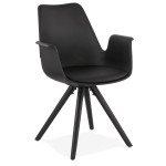 paris prix Chaise Design avec Accoudoirs "Zayven" 82cm Noir