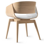 Paris Prix Chaise Design Avec Coussin "Almost" 76cm Naturel & Blanc