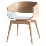 paris prix Chaise Design avec Coussin "Almost" 76cm Naturel & Blanc