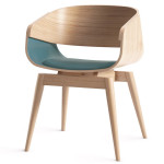 paris prix Chaise Design avec Coussin "Almost" 76cm Naturel & Bleu