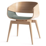 paris prix Chaise Design avec Coussin "Almost" 76cm Naturel & Gris