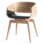 paris prix Chaise Design avec Coussin "Almost" 76cm Naturel & Noir