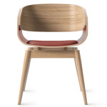 Paris Prix Chaise Design Avec Coussin "Almost" 76cm Naturel & Rouge