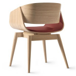 Paris Prix Chaise Design Avec Coussin "Almost" 76cm Naturel & Rouge