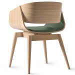 Paris Prix Chaise Design Avec Coussin "Almost" 76cm Naturel & Vert