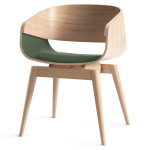 paris prix Chaise Design avec Coussin "Almost" 76cm Naturel & Vert