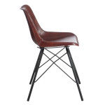 Paris Prix Chaise Design Cuir & Métal "Tolbia" 79cm Naturel