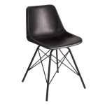 paris prix Chaise Design Cuir & Métal "Tolbia" 79cm Noir