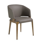 Paris Prix Chaise Design En Cuir "Kristina" 76cm Taupe
