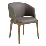 paris prix Chaise Design en Cuir "Kristina" 76cm Taupe