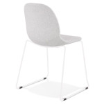 Paris Prix Chaise Design En Tissu "Clova" 85cm Gris & Blanc
