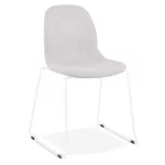 paris prix Chaise Design en Tissu "Clova" 85cm Gris & Blanc