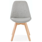 Paris Prix Chaise Design En Tissu "Dafou" 82cm Gris & Naturel