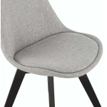 Paris Prix Chaise Design En Tissu "Dafou" 82cm Gris & Noir