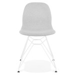 Paris Prix Chaise Design En Tissu "Quebec" 83cm Gris & Blanc