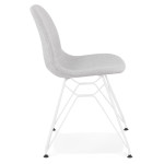 Paris Prix Chaise Design En Tissu "Quebec" 83cm Gris & Blanc