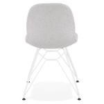 Paris Prix Chaise Design En Tissu "Quebec" 83cm Gris & Blanc