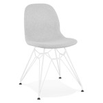 paris prix Chaise Design en Tissu "Quebec" 83cm Gris & Blanc