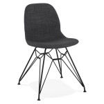 paris prix Chaise Design en Tissu "Sandes" 83cm Gris & Noir
