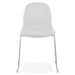 Paris Prix Chaise Design En Tissu "Sluna" 85cm Gris & Chromé