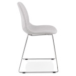Paris Prix Chaise Design En Tissu "Sluna" 85cm Gris & Chromé